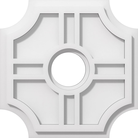 Ekena Millwork Haus Architectural Grade PVC Contemporary Ceiling Medallion, 12"OD x 3"ID x 4"C x 1"P CMP12HS-03000